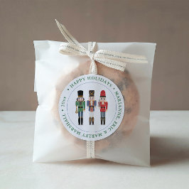 Adesivo Redondo Feriados Felizes de Nozes de Natal Tradicional