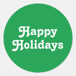 Adesivo Redondo Feriados felizes, Natal branco verde