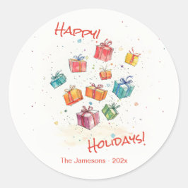 Adesivo Redondo Feriados Felizes para Retro Bonitos