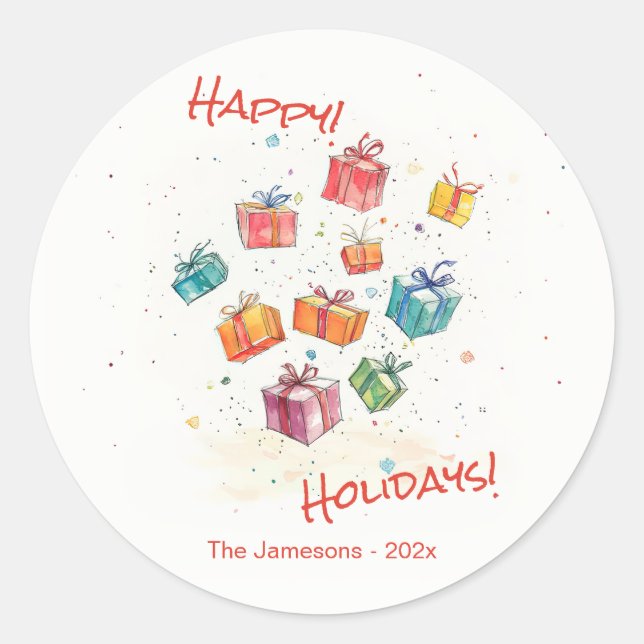 Adesivo Redondo Feriados Felizes para Retro Bonitos (Frente)