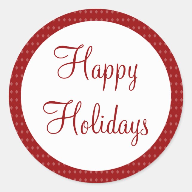 Adesivo Redondo Feriados Felizes Vermelhos (Frente)