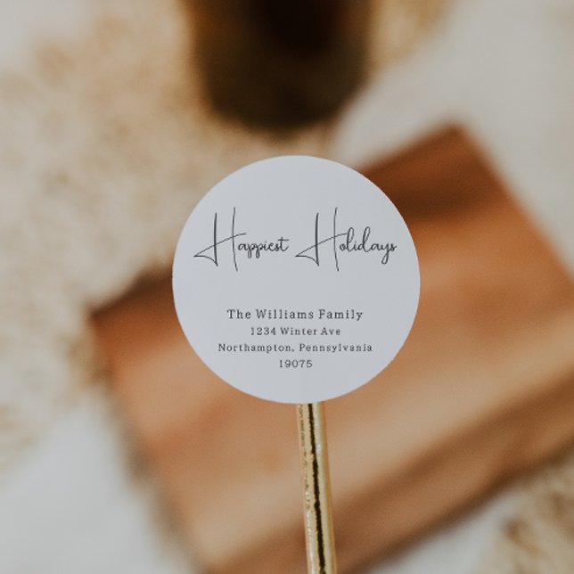 Adesivo Redondo Feriados mais felizes do Boho Moderno Envelope sel (Criador carregado)