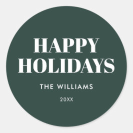 Adesivo Redondo Feriados Mínimos Verdes Modernos