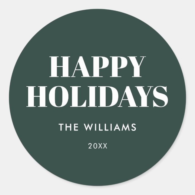 Adesivo Redondo Feriados Mínimos Verdes Modernos (Frente)