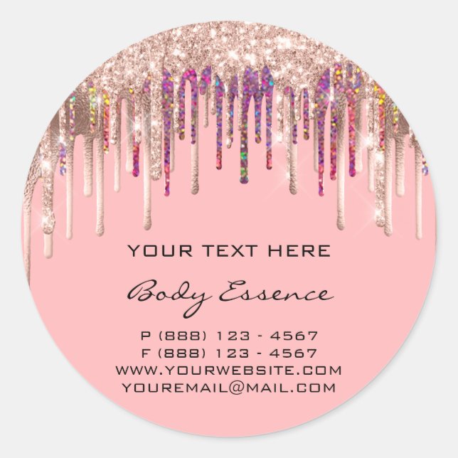 Adesivo Redondo Feriados Rosa Rosa do Makeup Holograph Drives (Frente)