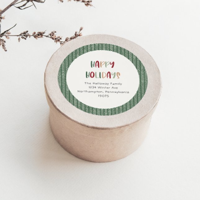 Adesivo Redondo Feriados verdes casuais Envelopes (Criador carregado)