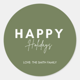 Adesivo Redondo Feriados verdes minimalistas personalizam
