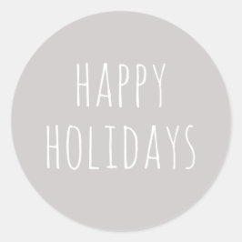 Adesivo Redondo Férias Aconchegantes e Felizes | Natal Cinza Claro