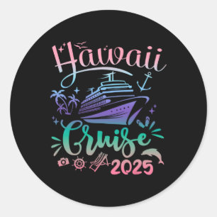 Adesivo Redondo Férias Amigos da Família Hawaii Cruise 2025 M
