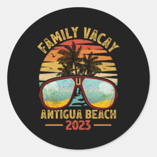 Adesivo Redondo Férias da Família 2023 Barbuda Antígua Beach