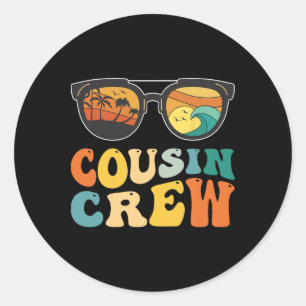 Adesivo Redondo Férias Da Família Cousin Crew 2025 Praia Para Rapa