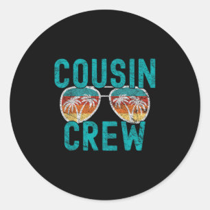 Adesivo Redondo Férias da Família Cousin Crew Férias de Verão Prai
