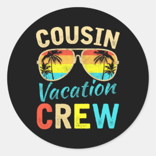 Adesivo Redondo Férias da Família Cousin Crew Férias de Verão Prai