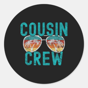 Adesivo Redondo Férias da Família Cousin Crew Férias de Verão Prai