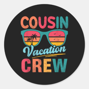 Adesivo Redondo Férias Da Família Cousin Crew Summer Beach Sungles