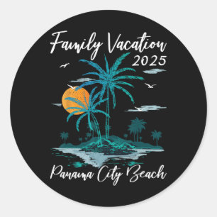 Adesivo Redondo Férias da Família Palm Tree 2025 Cidade do Panamá