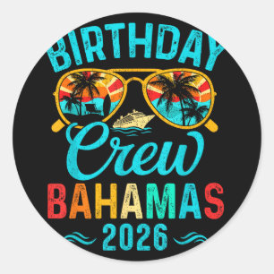 Adesivo Redondo Férias de aniversário nas Bahamas 2026 família com