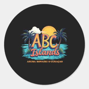 Adesivo Redondo Férias de Cruzeiro Aru Bonaire Curaçao Caribe Abc 