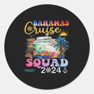 Adesivo Redondo Férias de Cruzeiro Familiar Bahamas 2024 Summer Ma