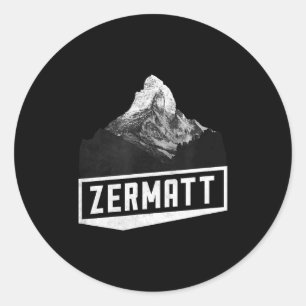 Adesivo Redondo Férias de esqui Matterhorn zermatt suíça