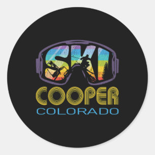 Adesivo Redondo Férias de esqui Ski Cooper Colorado