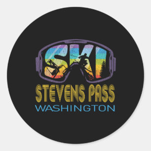 Adesivo Redondo Férias de Esqui Stevens P Washington 