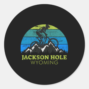Adesivo Redondo Férias de mountain bike em Jackson Hole Wyoming