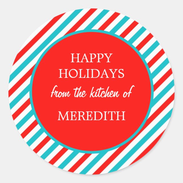 Adesivo Redondo Férias De Natal A Baking Da Cozinha De (Frente)