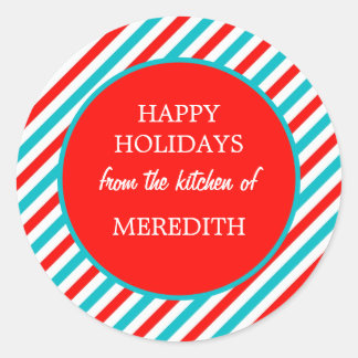 Adesivo Redondo Férias De Natal A Baking Da Cozinha De