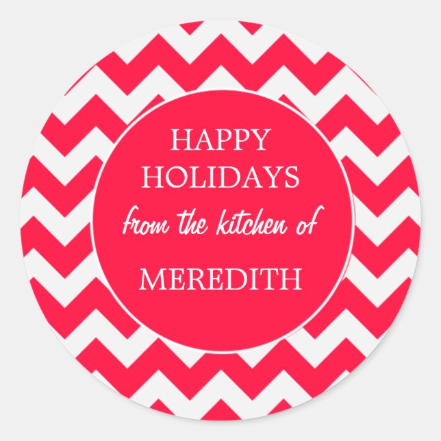 Adesivo Redondo Férias De Natal A Baking Da Cozinha De (Frente)