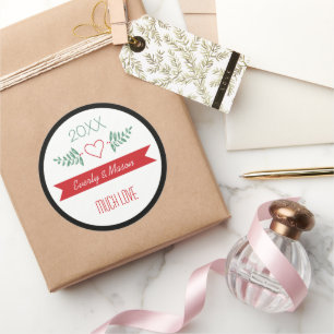 Adesivo Redondo Férias de Natal da Família em Revisão de Anos