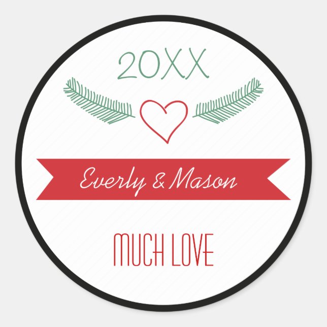 Adesivo Redondo Férias de Natal da Família em Revisão de Anos (Frente)