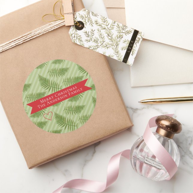 Adesivo Redondo Férias de Natal dos Verdes no inverno (Presentear)