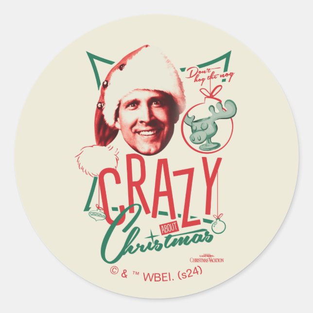 Adesivo Redondo Férias De Natal Loucas Sobre O Natal (Frente)