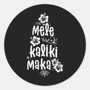 Adesivo Redondo Férias de Natal no Havaí de Mele Kalikimaka