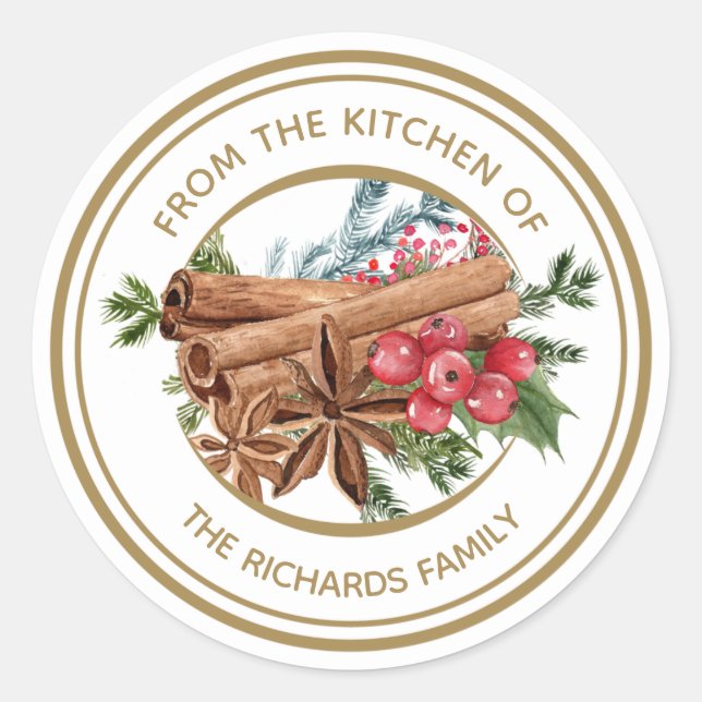 Adesivo Redondo Férias de Natal Personalizadas (Frente)