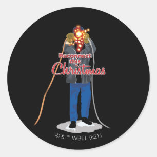 Adesivo Redondo Férias de Natal   Reconectar este Natal
