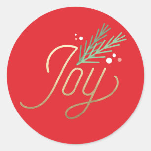 Adesivo Redondo Férias de Natal Simples Sprig Faux