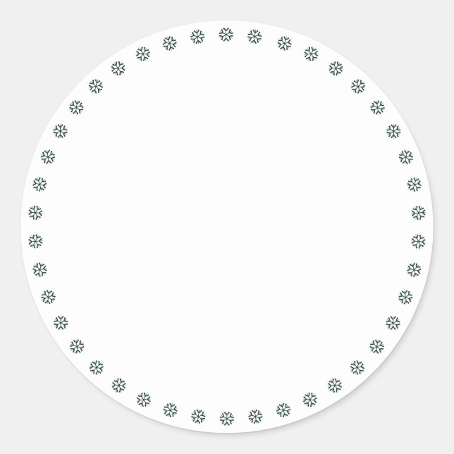 Adesivo Redondo Férias de neve verde-escura, brancas, de vazio (Frente)