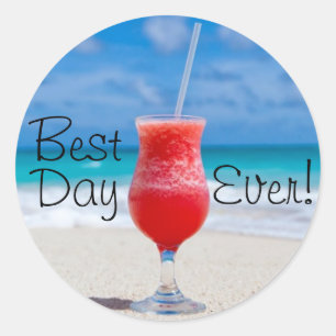 Adesivo Redondo Férias de praia ideal