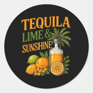 Adesivo Redondo Férias de Verão Feriado Praia Tequila