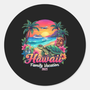 Adesivo Redondo Férias de Viagem de Combate de Verão no Havaí da F