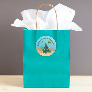 Adesivo Redondo Férias do Oceano Feriado Personalizado e Saudações