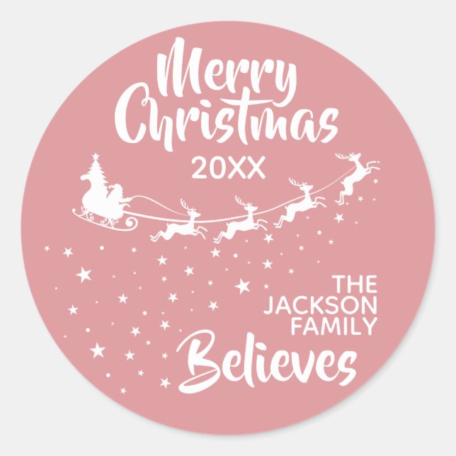 Adesivo Redondo Férias dos Papais noeis de Natal (Frente)