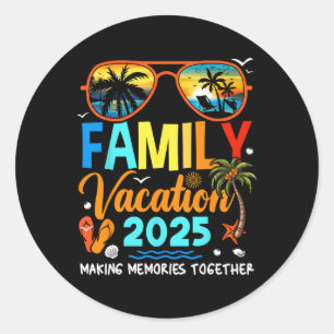 Adesivo Redondo Férias em Família 2025 Criando Memórias Camiseta F