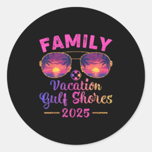 Adesivo Redondo Férias em Família 2025 Sungles Alabama Gulf Shores