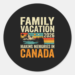 Adesivo Redondo Férias em família 2026 canadá criando memórias de 