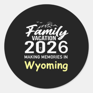 Adesivo Redondo Férias em Família 2026 Criando Memórias Verão Wyom