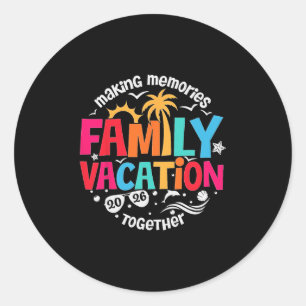 Adesivo Redondo Férias em Família 2026 Praia Combinando Família Ve