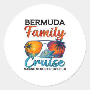 Adesivo Redondo Férias em Família no Cruzeiro das Bermudas 2025 Cr